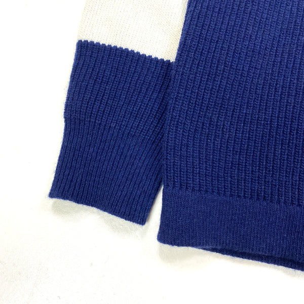 Stone Island White & Blue Embroidered Knit