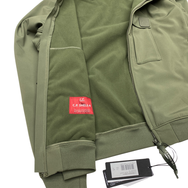 CP Company Olive Green Metropolis Fleece Lined Soft Shell