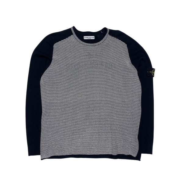 Stone Island 2008 Motion Logo Ribbed Cotton Jumper