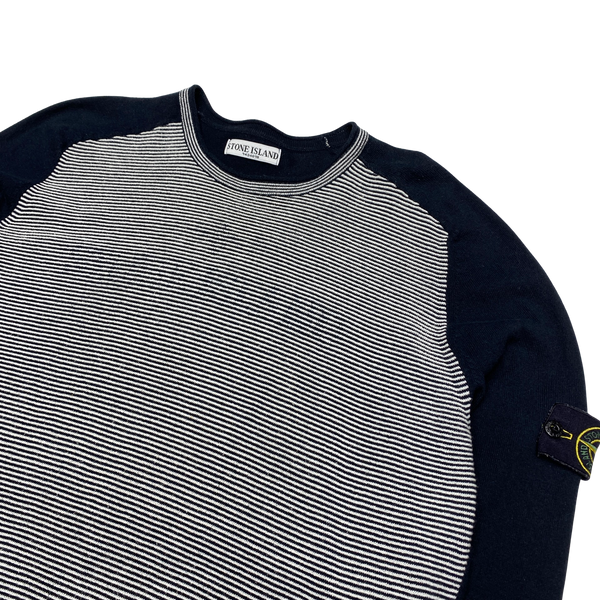 Stone Island 2008 Motion Logo Ribbed Cotton Jumper