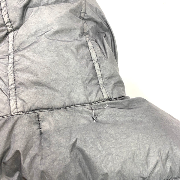 Stone Island Dark Grey Garment Dyed Fur Trim Puffer Jacket