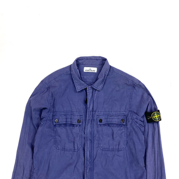 Stone Island Navy Cotton Zipped Overshirt