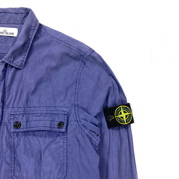 Stone Island Navy Cotton Zipped Overshirt