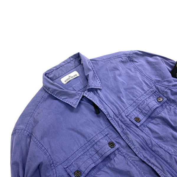 Stone Island Navy Cotton Zipped Overshirt