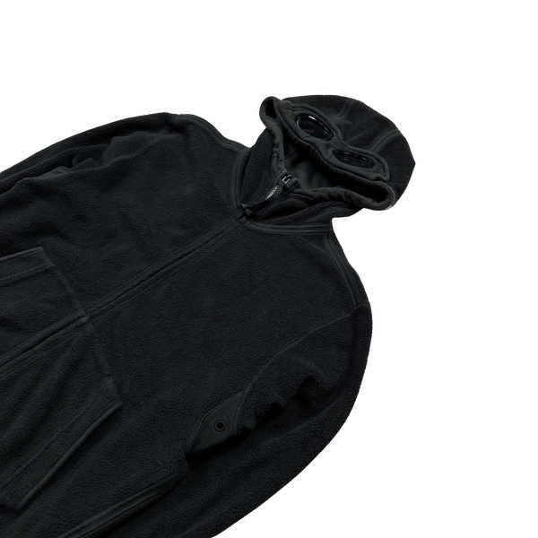 CP Company Black Polar Fleece Goggle Hoodie - Medium