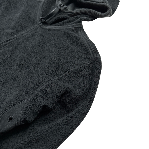 CP Company Black Polar Fleece Goggle Hoodie - Medium