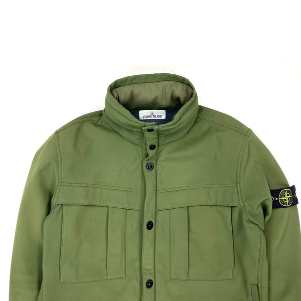 Stone Island Olive Green Fleece Lined Soft Shell Jacket