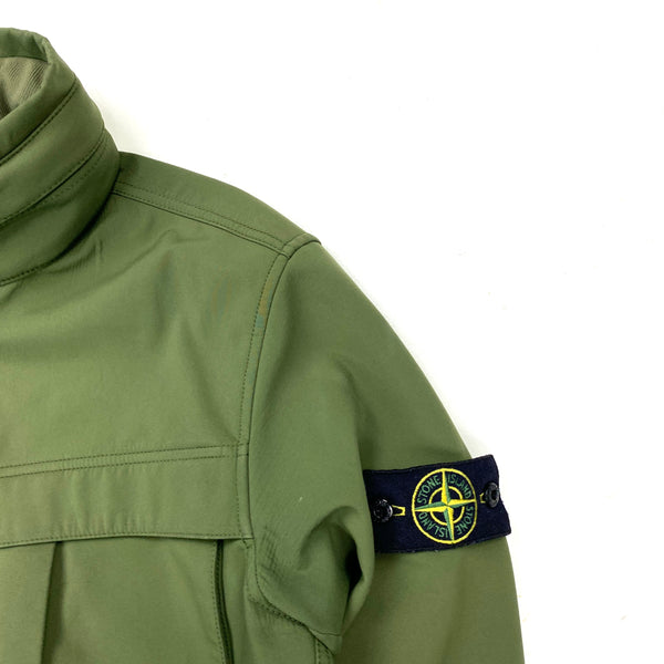 Stone Island Olive Green Fleece Lined Soft Shell Jacket