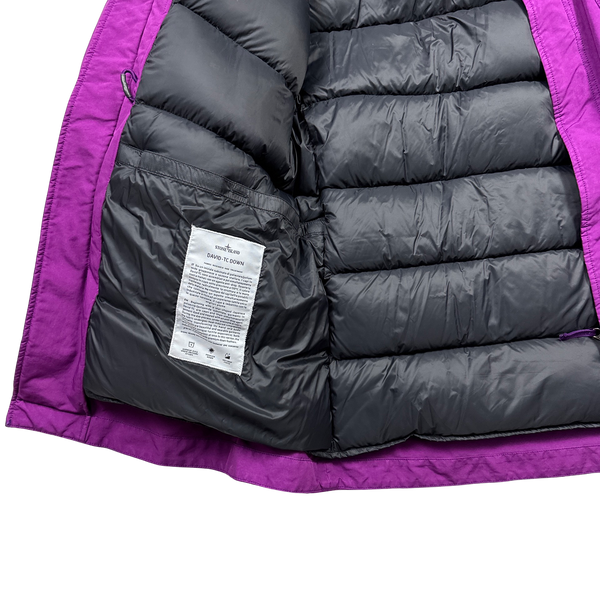 Stone Island Purple Down Filled David TC Parka Jacket - Large