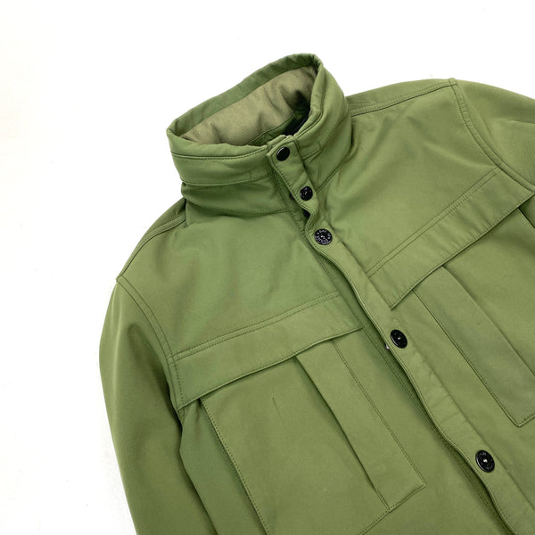 Stone Island Olive Green Fleece Lined Soft Shell Jacket