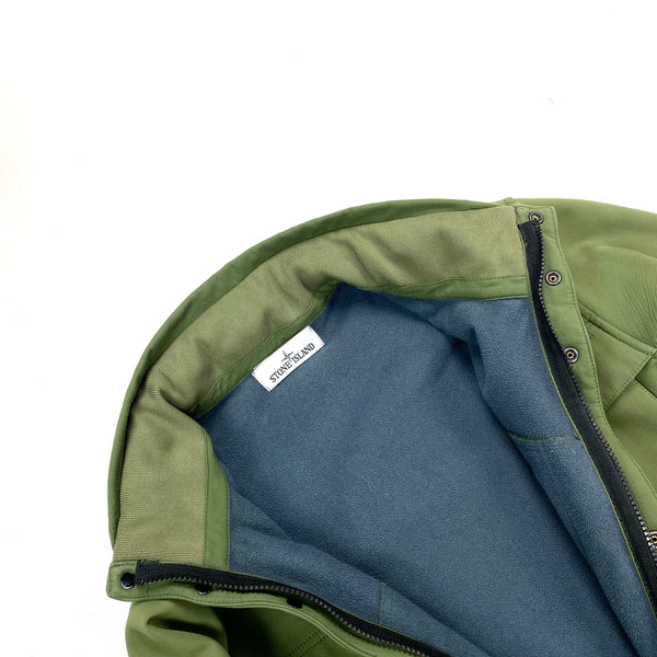 Stone Island Olive Green Fleece Lined Soft Shell Jacket