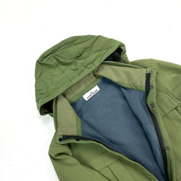 Stone Island Olive Green Fleece Lined Soft Shell Jacket