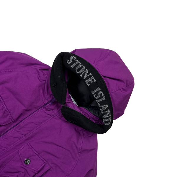 Stone Island Purple Down Filled David TC Parka Jacket - Large