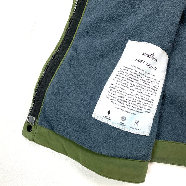 Stone Island Olive Green Fleece Lined Soft Shell Jacket