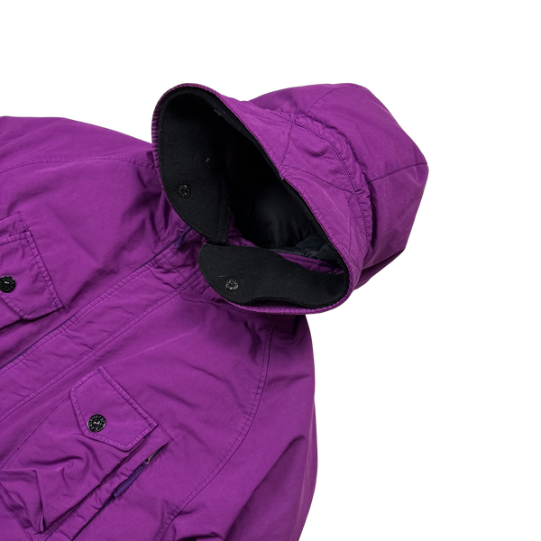 Stone Island Purple Down Filled David TC Parka Jacket - Large