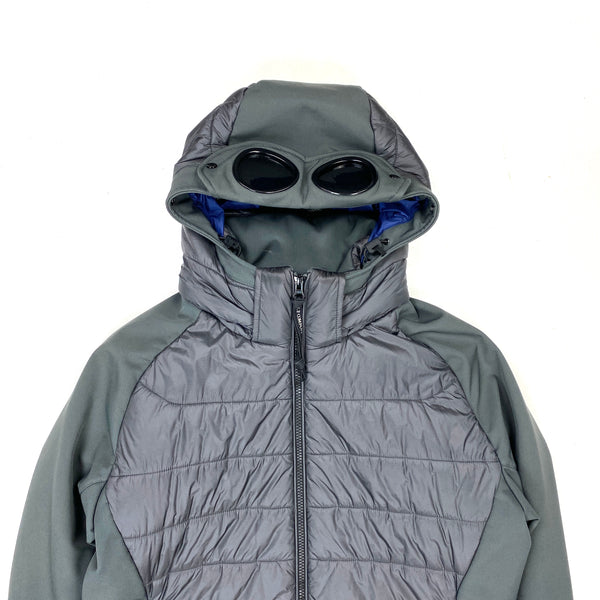CP Company Two Tone Grey Padded Soft Shell Goggle Jacket