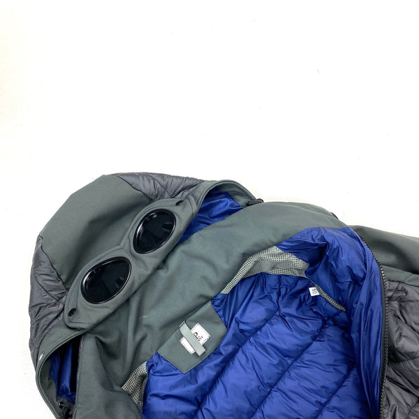 CP Company Two Tone Grey Padded Soft Shell Goggle Jacket