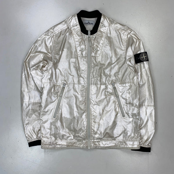 Stone Island White Flowing Camo Reflective Jacket