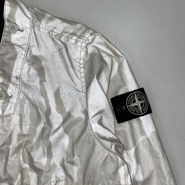 Stone Island White Flowing Camo Reflective Jacket