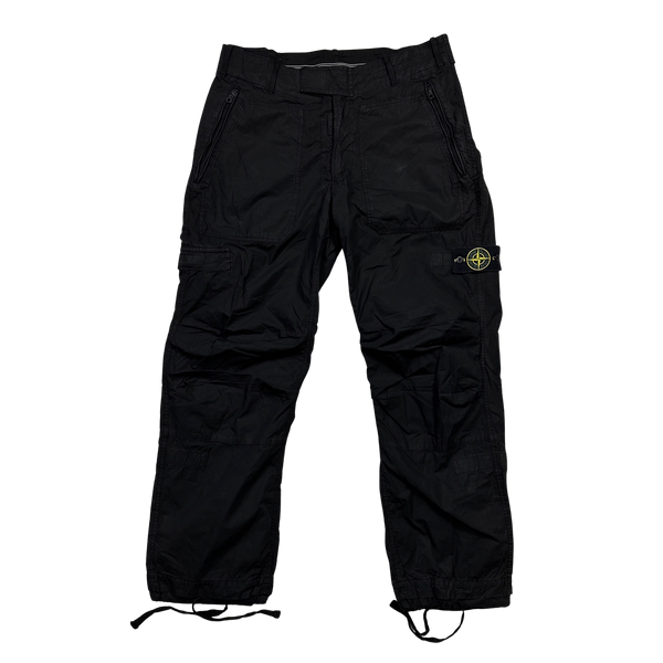 Stone Island Black Baggy Cargo Trousers - 34"