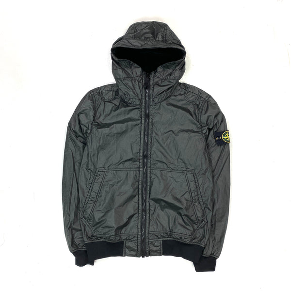 Stone Island Black Lamy Flock Hooded Jacket
