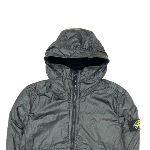Stone Island Black Lamy Flock Hooded Jacket