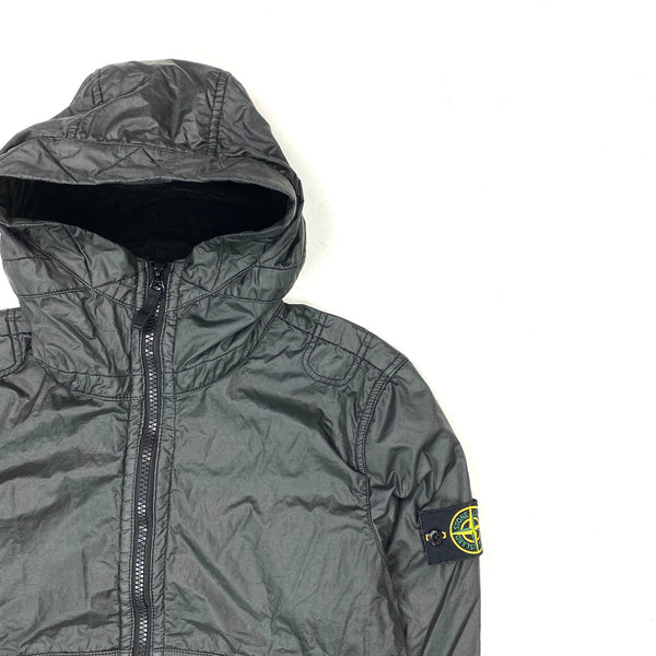 Stone Island Black Lamy Flock Hooded Jacket