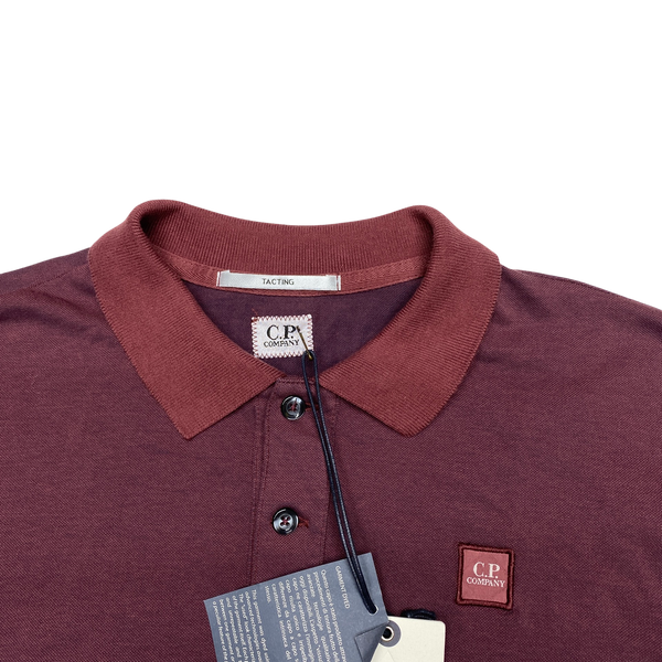 CP Company Tacting Burgundy Longsleeve Polo Shirt