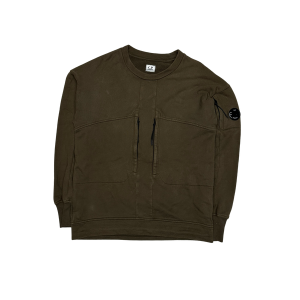 CP Company Brown Lens Viewer Thick Cotton Sweatshirt