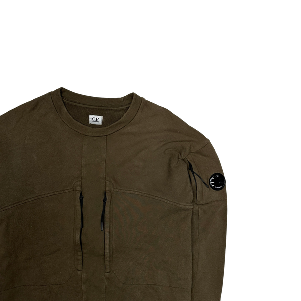 CP Company Brown Lens Viewer Thick Cotton Sweatshirt