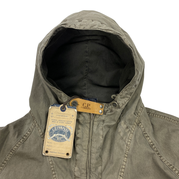 CP Company Khaki Garment Dyed Nylon Blend Jacket