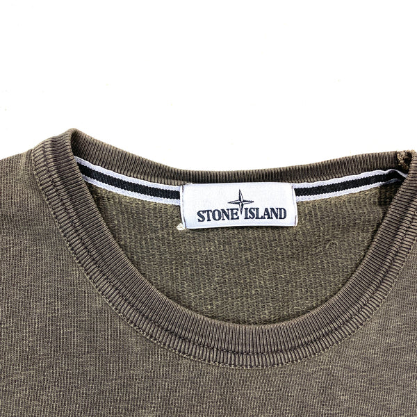Stone Island Brown Cotton Crewneck Sweatshirt
