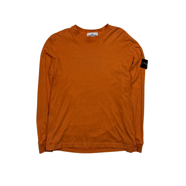 Stone Island Orange 2016 Longsleeve Cotton Top - Large