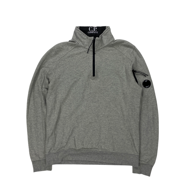 CP Company Light Grey Quarter Zipped Pullover