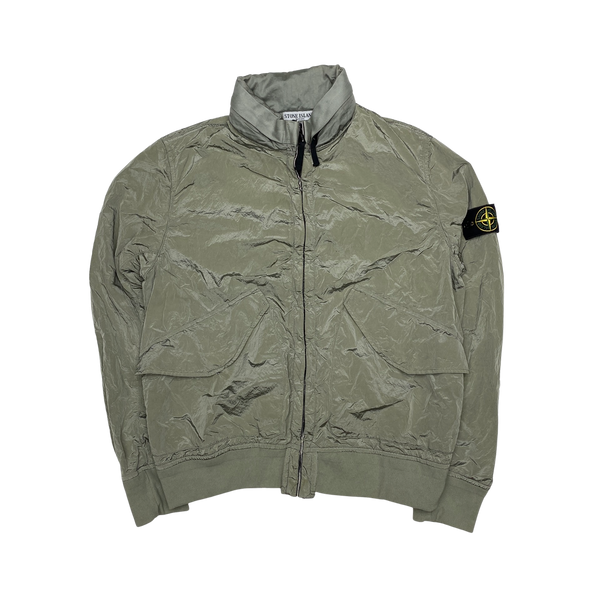 Stone Island 2009 Olive Nylon Metal Bomber Jacket