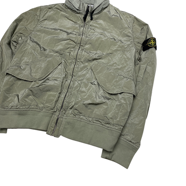 Stone Island 2009 Olive Nylon Metal Bomber Jacket