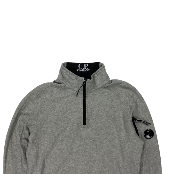 CP Company Light Grey Quarter Zipped Pullover