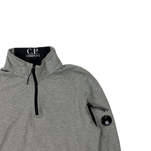 CP Company Light Grey Quarter Zipped Pullover