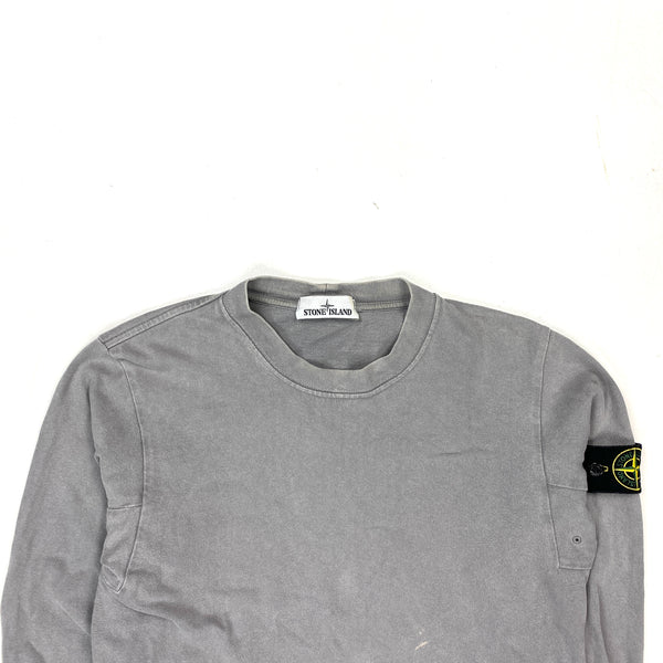 Stone Island Grey Cotton Crewneck Sweatshirt