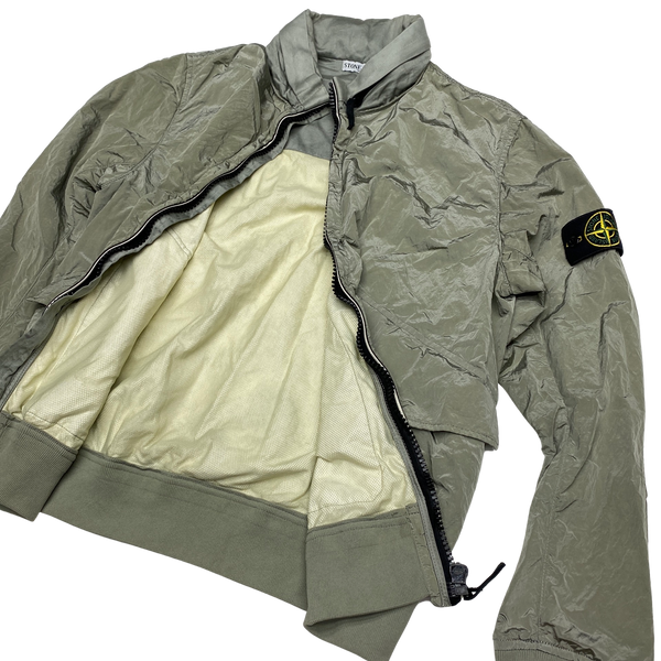 Stone Island 2009 Olive Nylon Metal Bomber Jacket