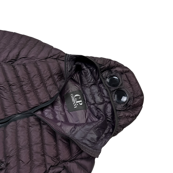 CP Company Burgundy D D Shell Goggle Puffer Jacket