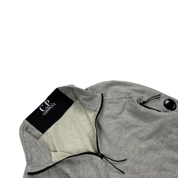 CP Company Light Grey Quarter Zipped Pullover