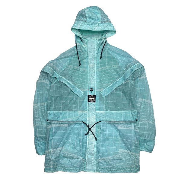 Stone Island Aqua Blue Reflective Grid Lamy TC Jacket