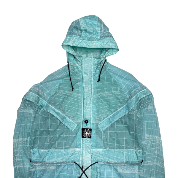 Stone Island Aqua Blue Reflective Grid Lamy TC Jacket
