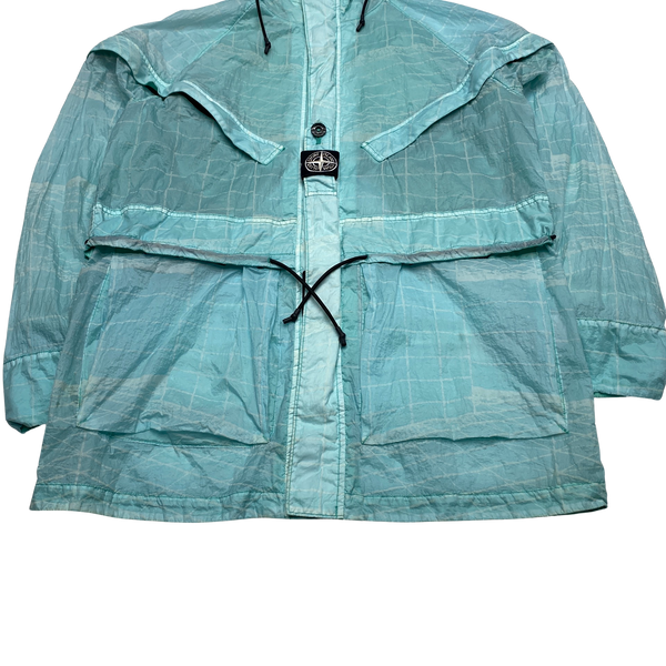 Stone Island Aqua Blue Reflective Grid Lamy TC Jacket