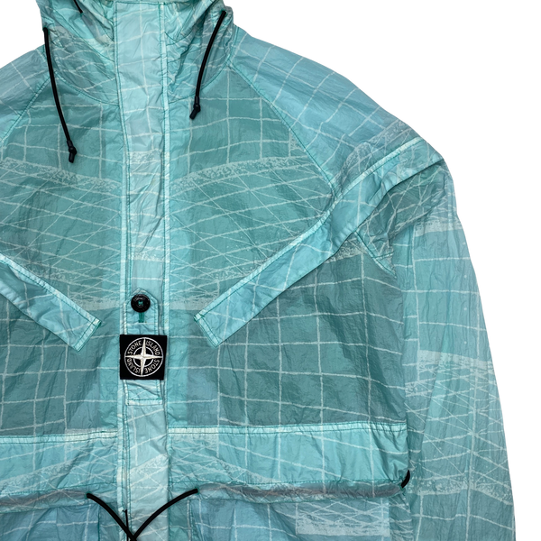 Stone Island Aqua Blue Reflective Grid Lamy TC Jacket