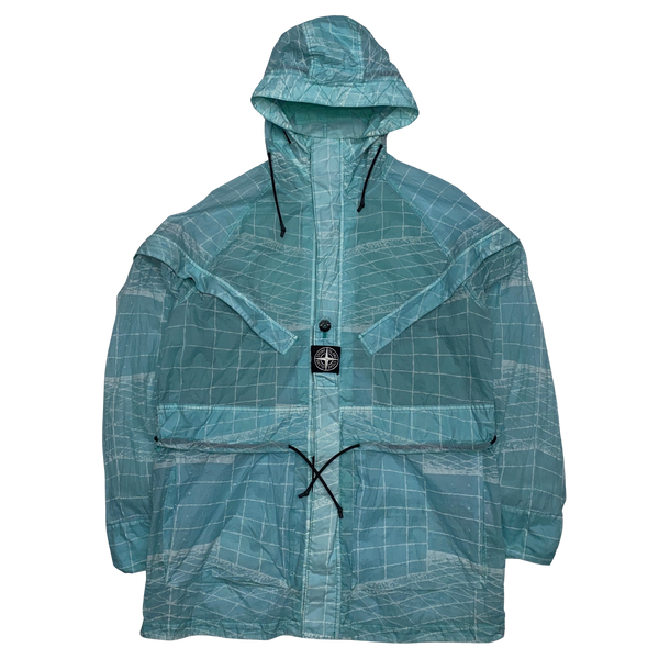 Stone Island Aqua Blue Reflective Grid Lamy TC Jacket