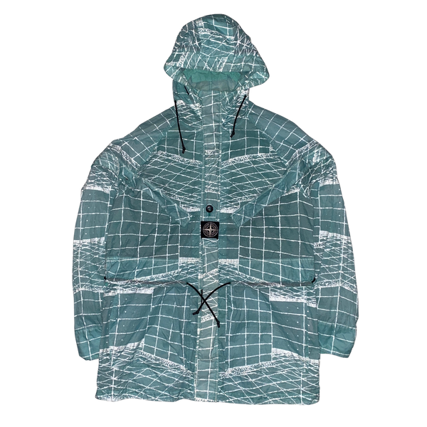 Stone Island Aqua Blue Reflective Grid Lamy TC Jacket