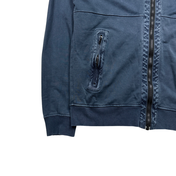Stone Island 2013 Blue Cotton Zipped Hoodie - Large