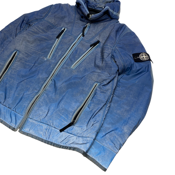 Stone Island Blue 2011 Liquid Reflective Fleece Lined Jacket